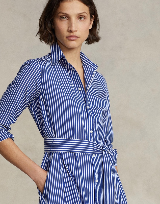 Polo Ralph Lauren - Belted Striped Cotton Shirtdress