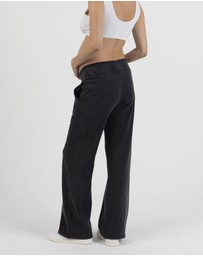 Angel Maternity - Acid Wash Black Cotton Maternity Pants