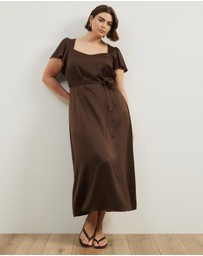 Atmos&Here Curvy - Florence Flutter Sleeve Maxi Dress