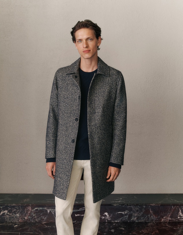 Trenery - Italian Wool Blend Longline Coat in Charcoal