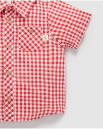 Purebaby - Christmas Linen Blend Shirt -Kids-Babies