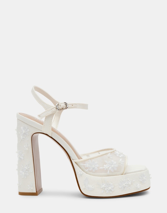 Steve Madden - Liandra-Emb White Mesh Heels