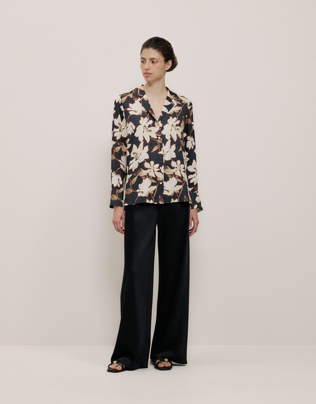 Trenery - Calais Modal Camp Collar Shirt in Black