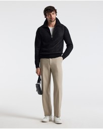 Calibre - Quarter Zip Merino Wool Sweater Black