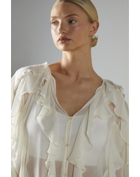 Glamorous - V-neck Button front Ruffle Blouse