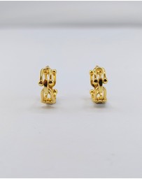 Izoa - Linked Chain Huggie Earrings