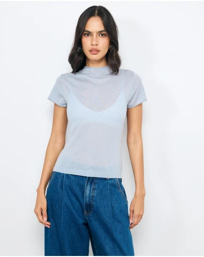 AERE - Ari Semi-Sheer Merino Wool Knit Top