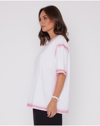 ALEXANDRA - Spray T-Shirt White/Dusty Pink