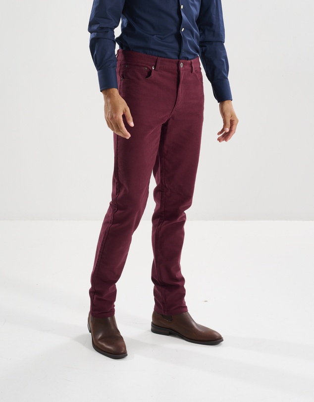 3 Wise Men - 3 Wise Men Ruxton Moleskin Trouser - Burgundy