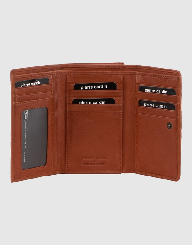 Pierre Cardin - Woven Leather Tri-Fold Wallet with RFID