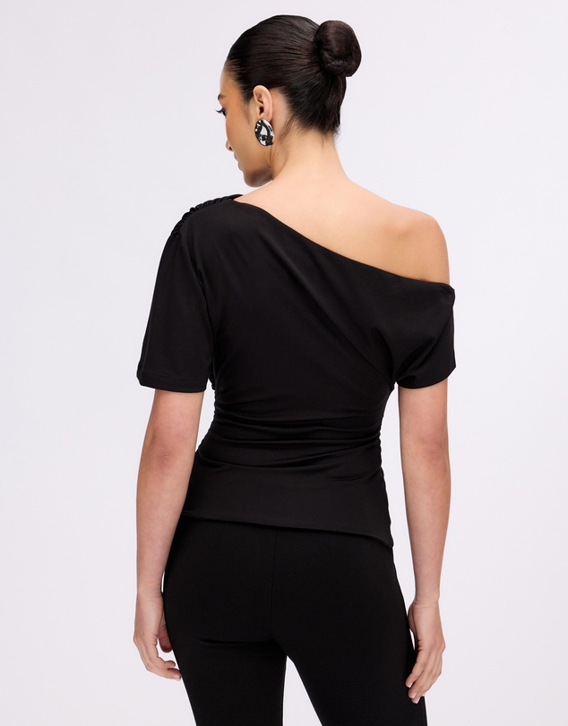 Minima Esenciales - Hayley Off Shoulder Jersey Ruched Top