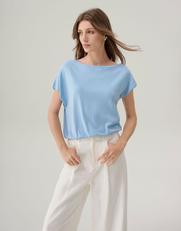 IDA+S - Lilia Cool Blue Silk Top