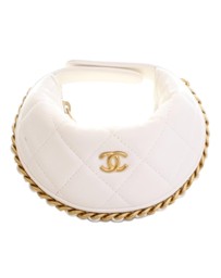 Pre-Loved by Azura Reborn - Pre-Loved Mini Shiny Crumpled Quilted Lambskin Chain Around Pouch