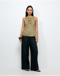 AERE - Arden Tie Front Top