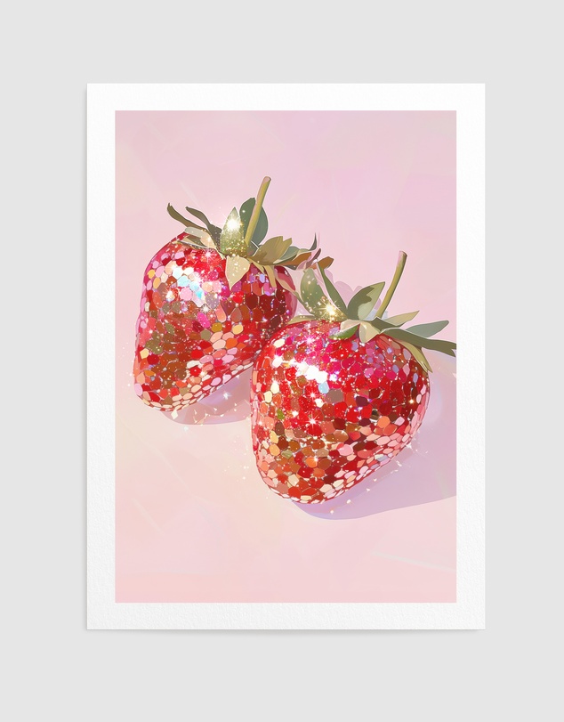 Olive et Oriel - Sparkling Strawberries by Melloi Art Prints Art Print