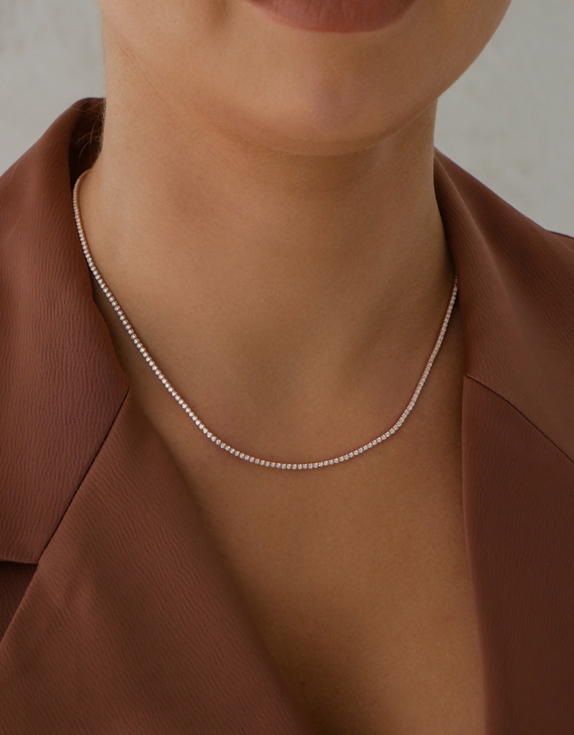 The Silver Collective - Tennis Necklace Fine Silver