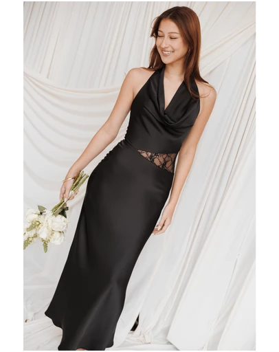 Petal & Pup - Jameela Halterneck Maxi Dress - Black