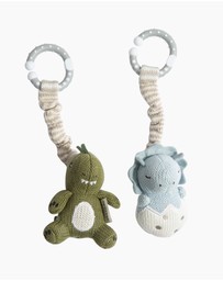 Living Textiles - 2 Pack Stroller Toys - Dinosaurs