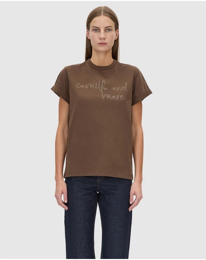 C&M CAMILLA AND MARC - Maren Logo Roll Sleeve Tee