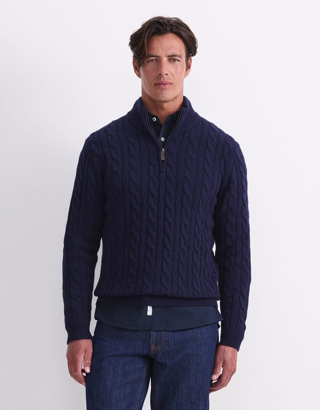 Sportscraft - Cable Knit Quarter Zip