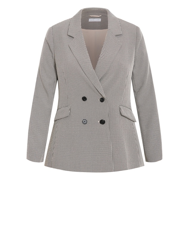 City Chic - Plus size Hailey Check Jacket - neutral