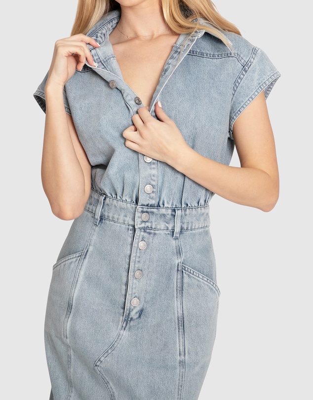 Belle & Bloom - Sundown Denim Midi Shirt Dress