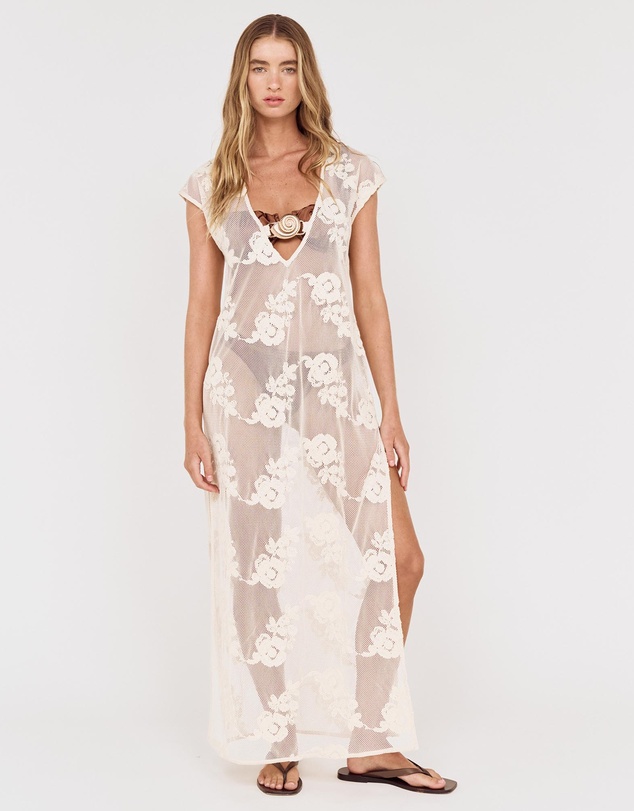 MINKPINK - Zephyra Embroidered Net Maxi Dress