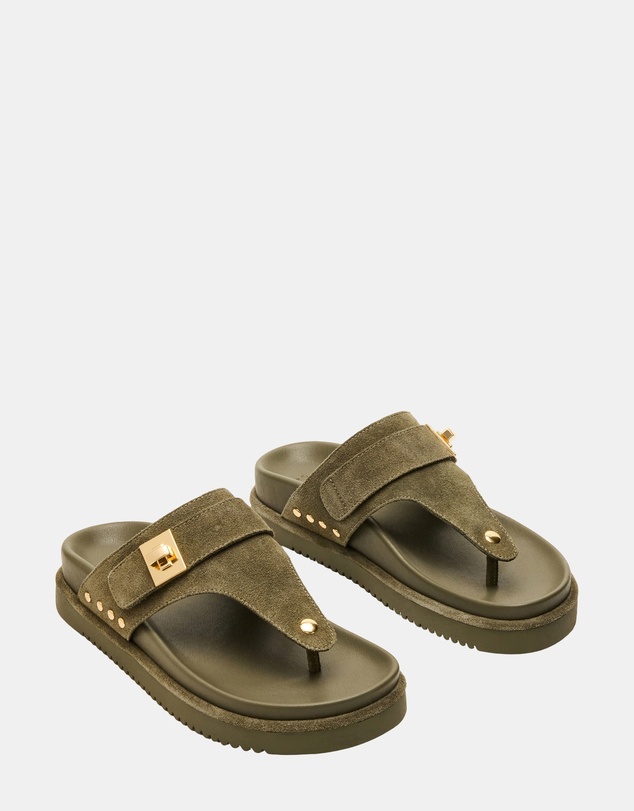 Steve Madden - Thona Olive Suede Sandals
