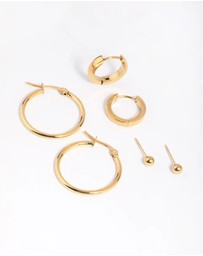 Lovisa - Waterproof Gold Plated Stainless Steel Ball Stud Earring Pack
