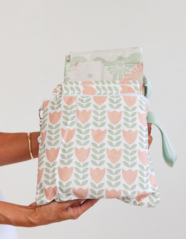 Sky Gazer - Multi-Use Reusable Bags (Pack of 4)- Green & Pink