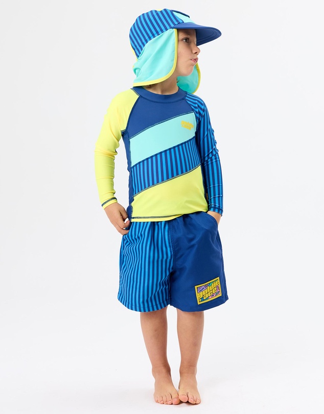 Goldie + Ace - Stripe Panel Board Shorts - Babies-Kids