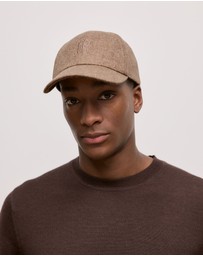Trenery - Leo Wool Blend Monogram Cap in Sierra