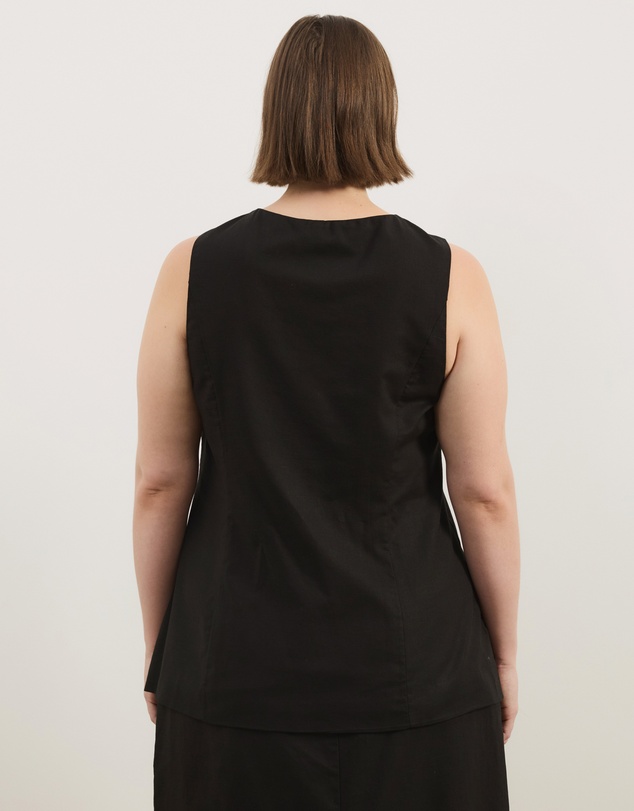 Atmos&Here Curvy - Heidi Linen Longline Vest