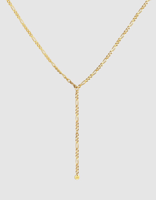 Elli Jewelry - Necklace Y-Chain Basic Minimalist Elegant in 925 Sterling Silver Gold Plated