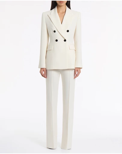 Carla Zampatti - Ivory Crepe Double Breasted Blazer