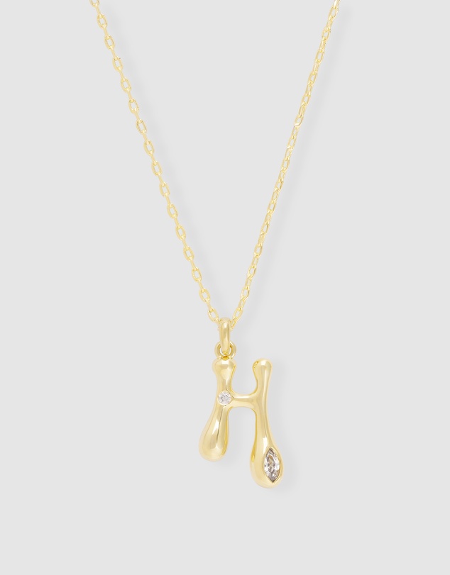 Wanderlust + Co - Alphabet Bubble Pendant Necklace - Letter H