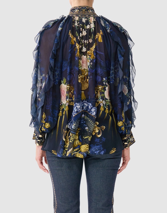 Camilla - Relaxed Blouse With Frill Sleeve Detail