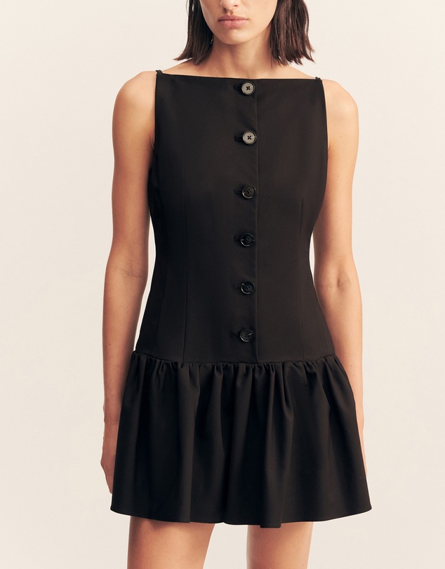 Shona Joy - Lani Drop Waist Square Neck Mini Dress