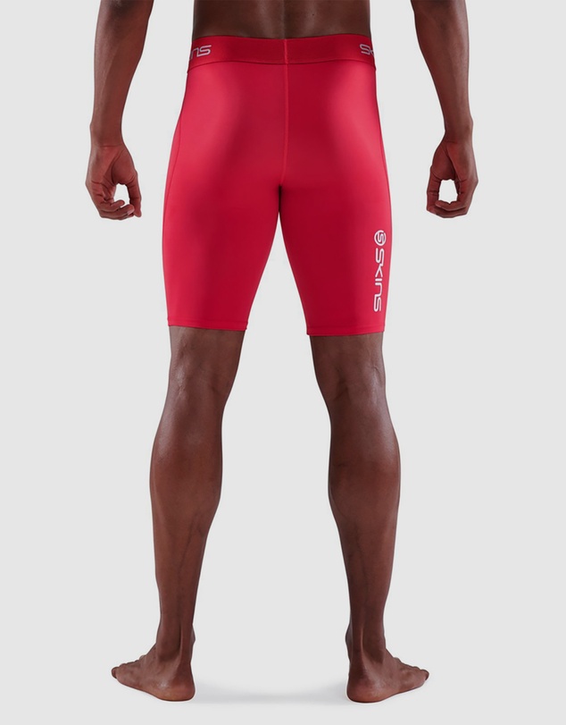 SKINS - SKINS Compression Men's Series-1 Running/Gym Half Tight Activewear Red