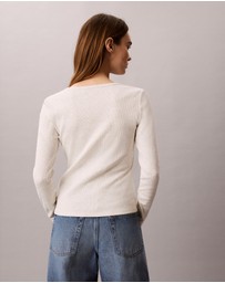 Calvin Klein Jeans - Ribbed Cotton Long Sleeve Top