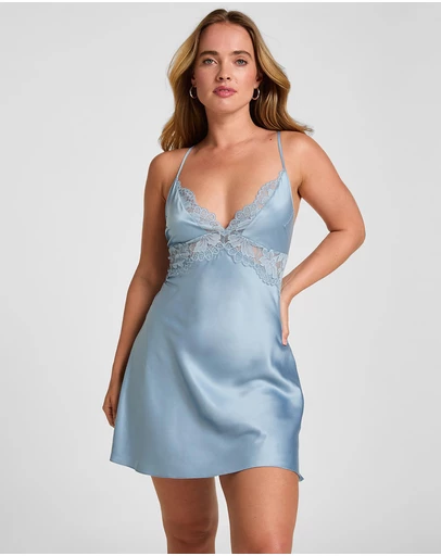 Hunkemoller - Viktoria Satin Lace Slipdress