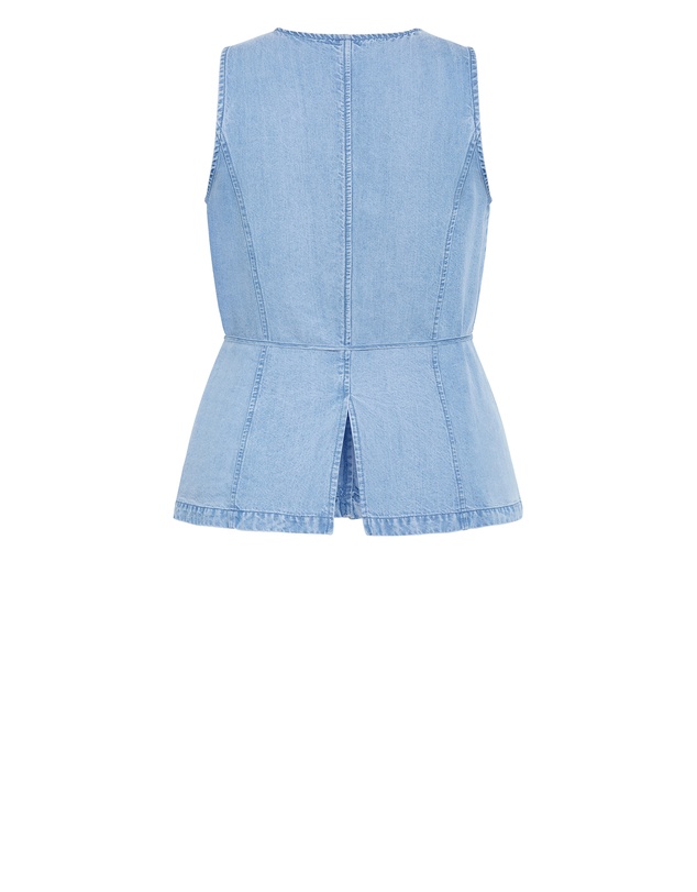 City Chic - Plus size Evani Soft Denim Vest - light wash