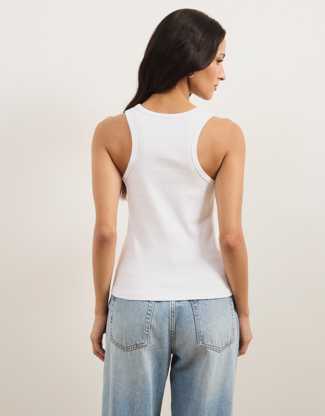 Atmos&Here - Ava Deep Scoop Organic Rib Racer Back Tank Top