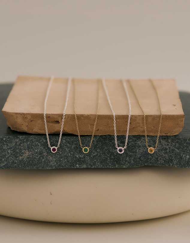Kirstin Ash - Petite Birthstone Necklace November Citrine