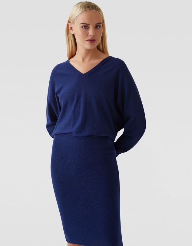 Oxford - Francesca V-Neck Knitted Dress