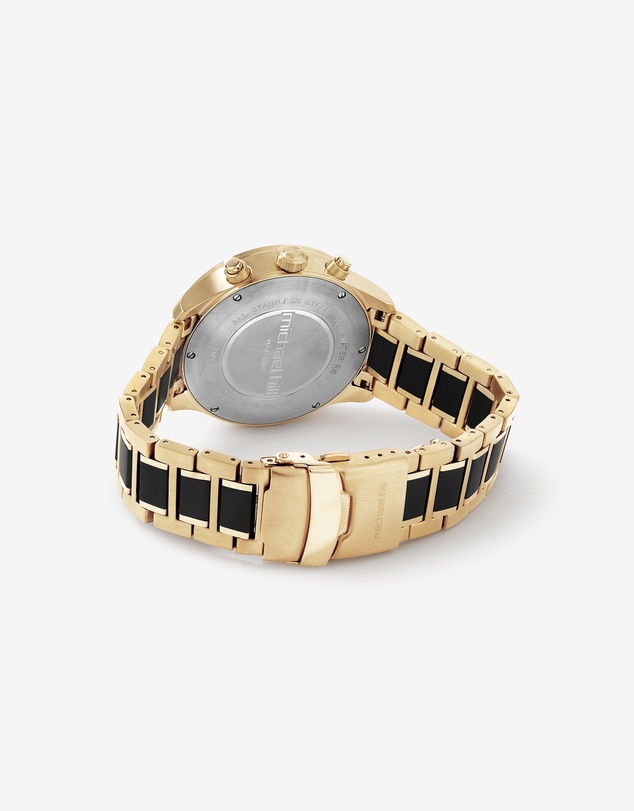 Michael Hill - Solar Powered Men's Watch with Gold and Black Tone in Stainless Steel