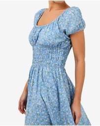 Forcast - Alisa Shirred Midi Dress