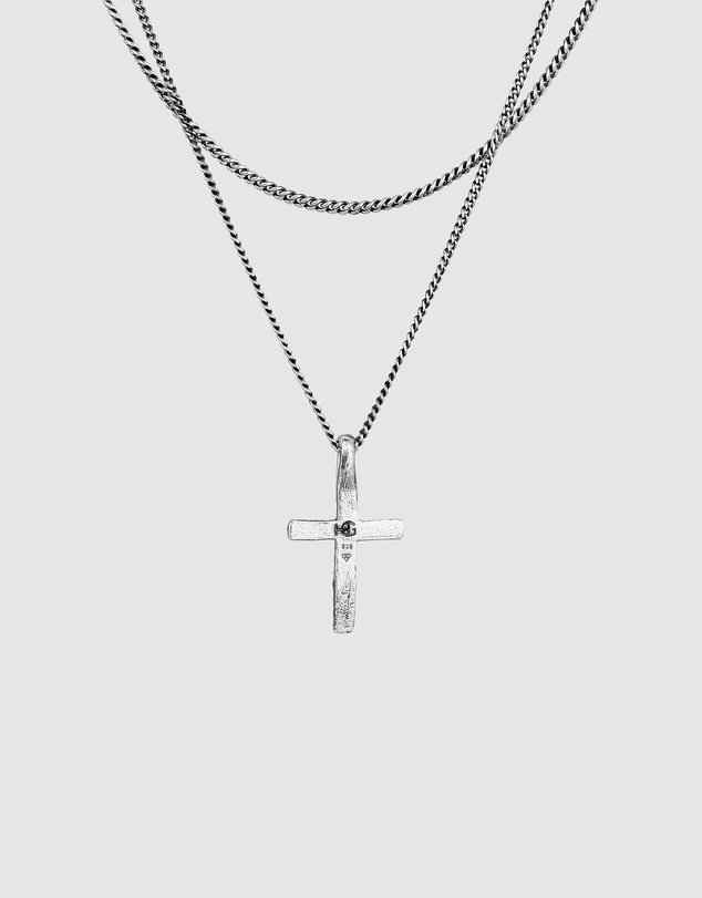 Haze & Glory - ICONIC EXCLUSIVE - Cross Layer Necklace in Oxidised 925 Silver