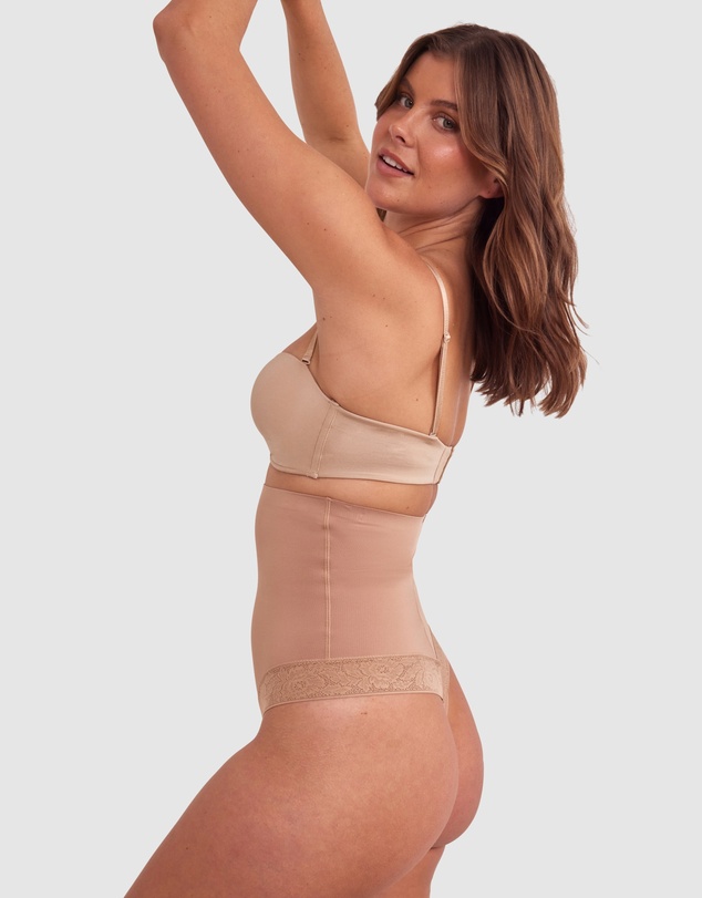 Bras N Things - Luxe Solutions Control High Waisted V String - Nude 3