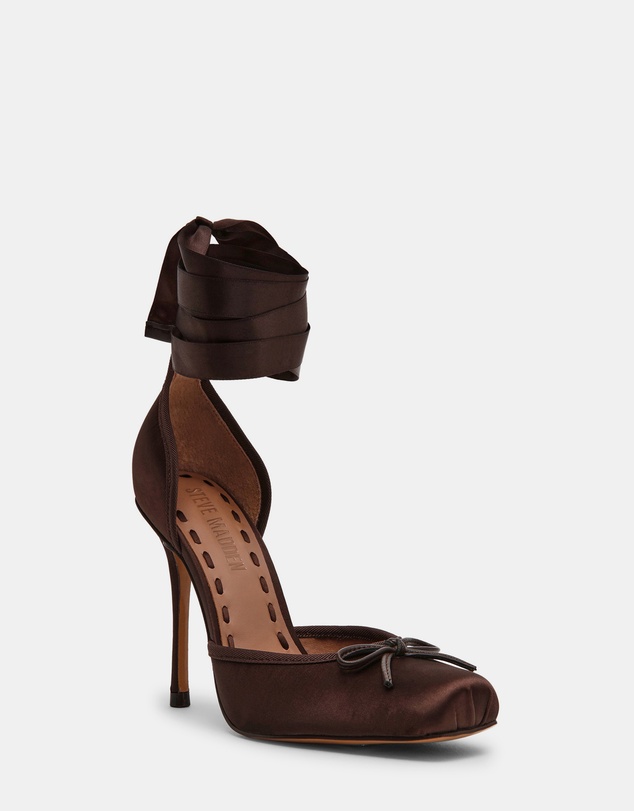 Steve Madden - Larina Dark Brown Satin Heels